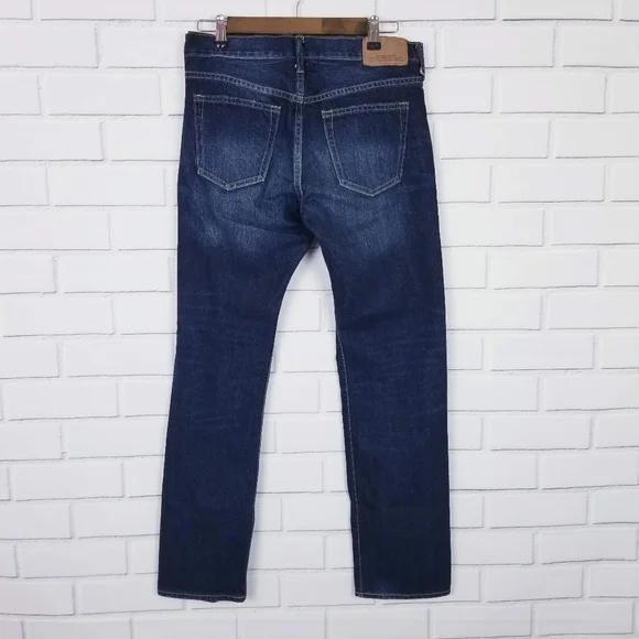 Old Navy Mens Slim Boot Jean Size 30x30 Dark Wash Distressed Blue Denim Pants - Picture 2 of 8